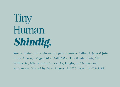 Tiny Human Shindig Invite 